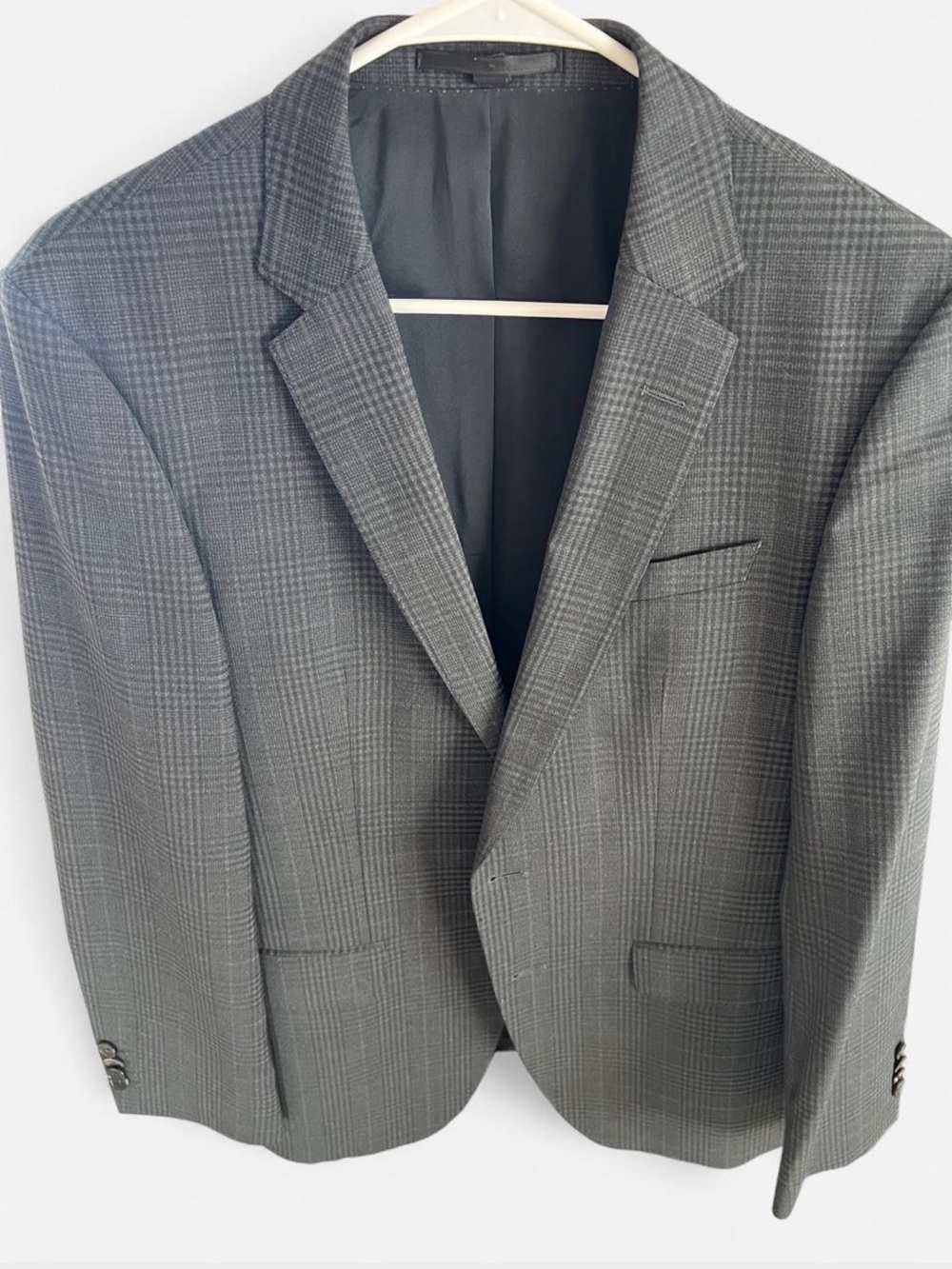 Boss Men's Gray Glen Plaid Blazer - Classic Tailored Jacket